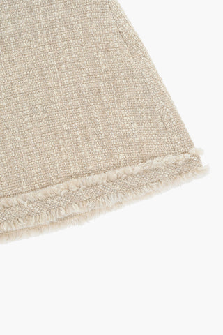 Frayed Hem Solid Color Skirt