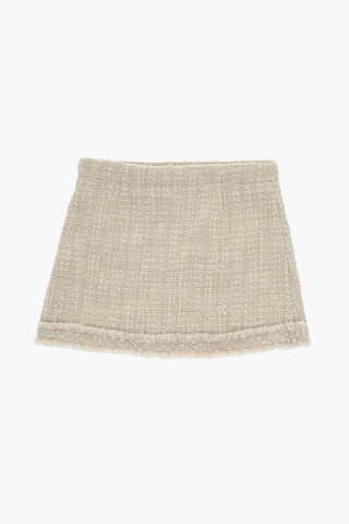 Frayed Hem Solid Color Skirt