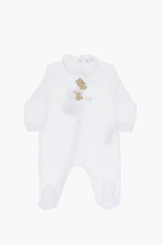 Pagliaccetto in Cotone con Ricamo Teddy Bear
