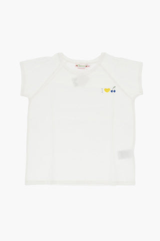 T-Shirt Girocollo ASMAE in Tinta Unita con Ricamo