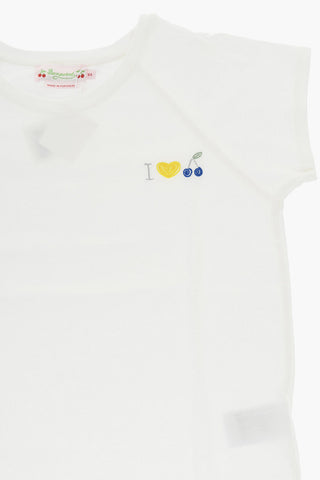 T-Shirt Girocollo ASMAE in Tinta Unita con Ricamo