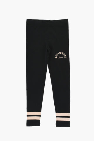 Logoed Leggins with Contrasting Bands