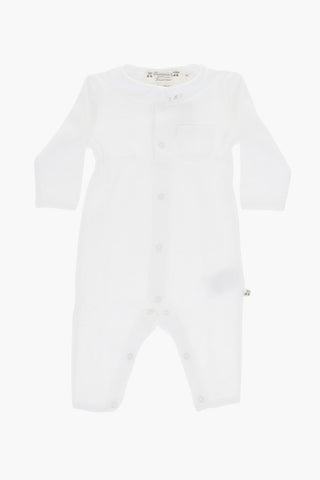 Cotton Solid Color Bodysuit with Breast Pocket
