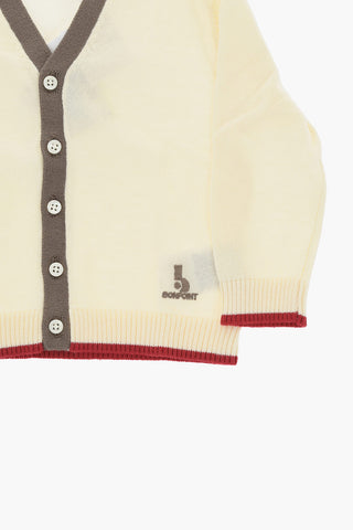 Cardigan TEOTIM in Cotone Leggero con Bordi a Contrasto
