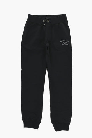 Fleeced Cotton Joggers with Contrasting Logo