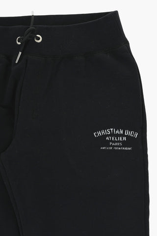 Fleeced Cotton Joggers with Contrasting Logo
