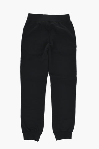 Fleeced Cotton Joggers with Contrasting Logo