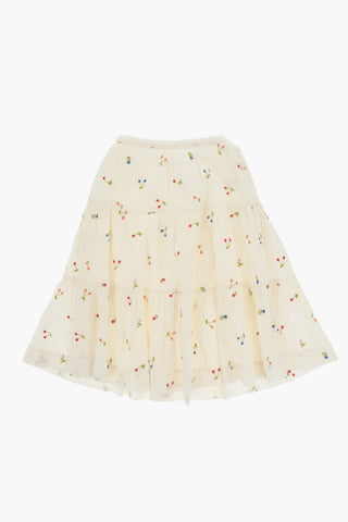 Ruffled Flared JUPE LISE  Skirt with Embroidery