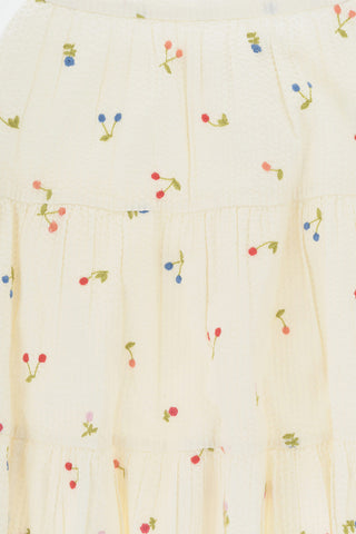 Ruffled Flared JUPE LISE  Skirt with Embroidery