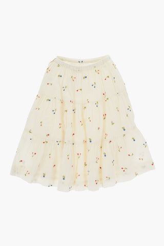 Ruffled Flared JUPE LISE  Skirt with Embroidery