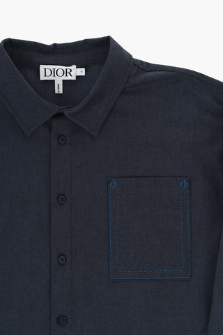 Cotton Twill Shirt with Breast Pocket