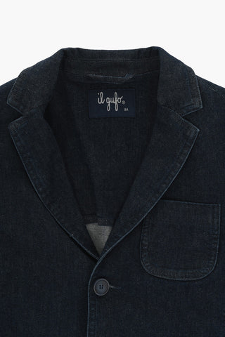 Denim Blazer with Patch Pockets
