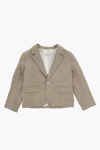 코튼과 리넨 싱글브레스트 블레이저