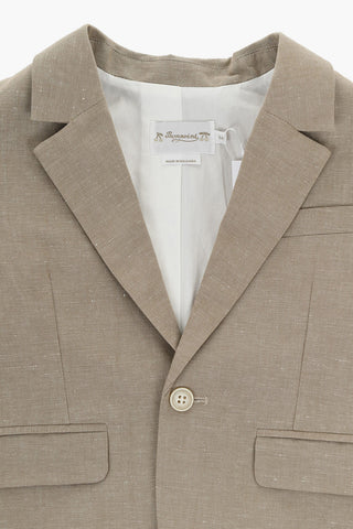 코튼과 리넨 싱글브레스트 블레이저