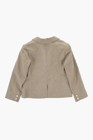 코튼과 리넨 싱글브레스트 블레이저