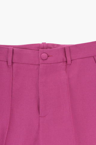 Pantaloni in Twill di Cotone e Lino con Passanti