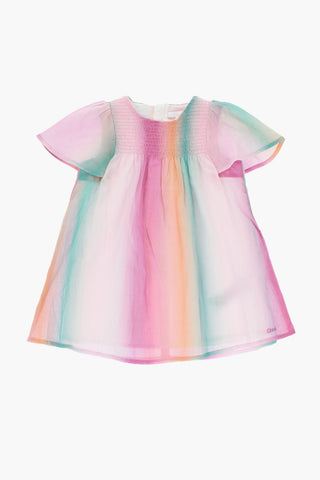 Gradient Effect Dress with Pleat