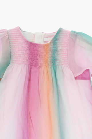Gradient Effect Dress with Pleat