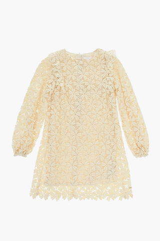 Besticktes Kleid mit langen Ärmeln