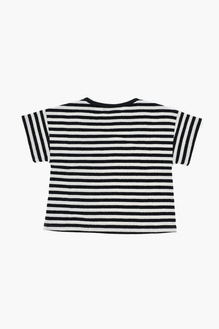 Two-Tone Lurex Striped Crew-neck T-Shirt
