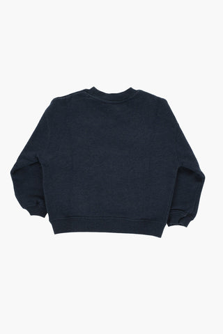 Brushed Cotton TONNO Crew-neck Sweatshirt with Embossed Logo