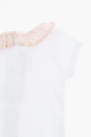 Floral Patterned Cotton FLORIA Set Composed of T-Shirt Bloomer and DouDou