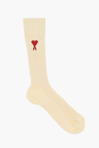 Set 3 Pairs of Long Ribbed Socks with Contrasting Embroidery