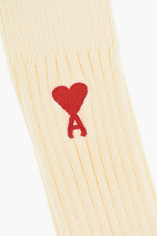 Set 3 Pairs of Long Ribbed Socks with Contrasting Embroidery