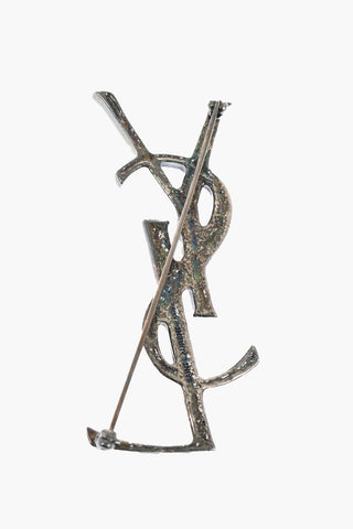Brass OPYUM CROCODILE Brooch with Monogram YSL Design