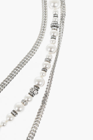 Multilayer Long Necklace Embellished with Beads