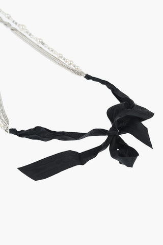Multilayer Long Necklace Embellished with Beads