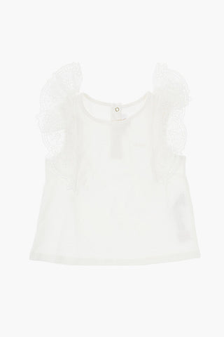 Top Logato con Maniche in Pizzo