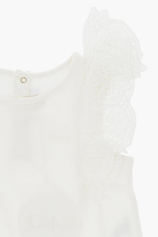 Top Logato con Maniche in Pizzo