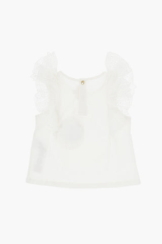 Top Logato con Maniche in Pizzo