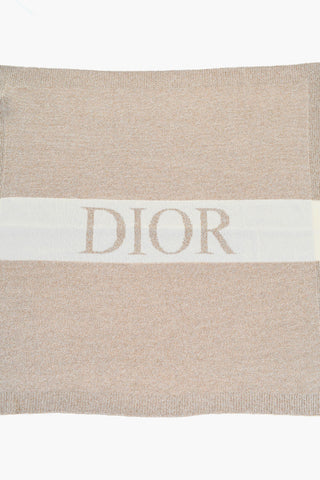Wool and Cashmere Blend Blanket with Contrasting Logo