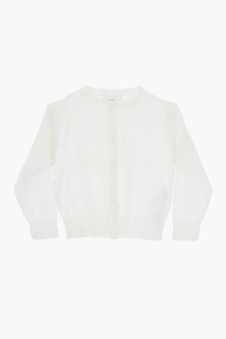 Logoed Cardigan with Frill Detail
