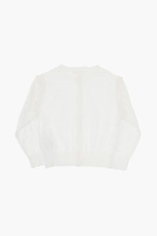 Logoed Cardigan with Frill Detail