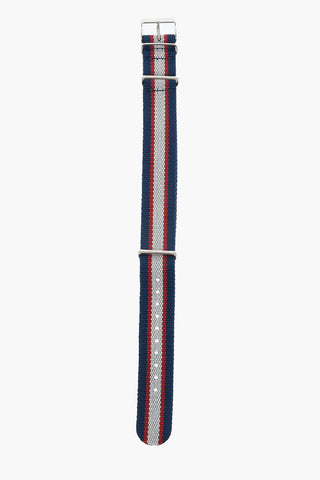 Striped Slip-Through Watch Strap with Silver Buckle 20mm