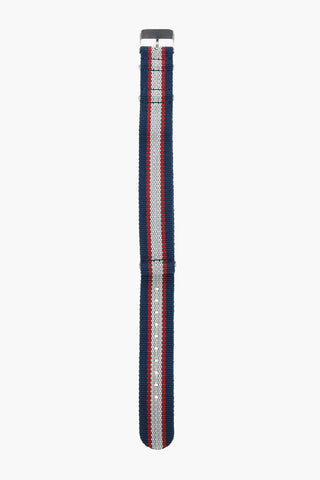 Striped Slip-Through Watch Strap with Silver Buckle 20mm