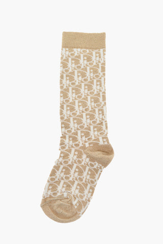 Lurex Fabric Socks with Monogram Motif