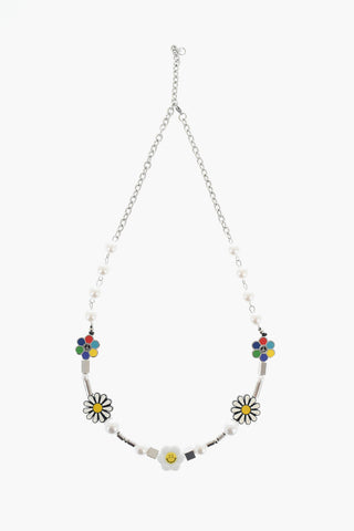EVAE Collana a Catena FLOWER ANARCHY in Metallo con Charms e Perline