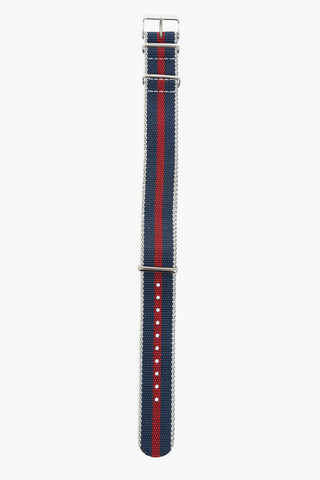 Striped Slip-Through Strap with Silver Buckle 20mm
