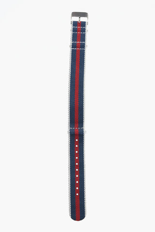 Striped Slip-Through Strap with Silver Buckle 20mm