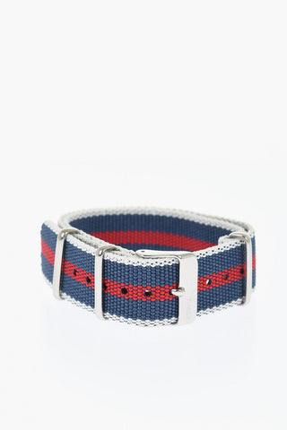 Striped Slip-Through Strap with Silver Buckle 20mm