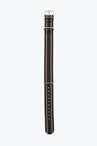 Fabric Slip-Through Watch Strap with Silver Buckle 18mm