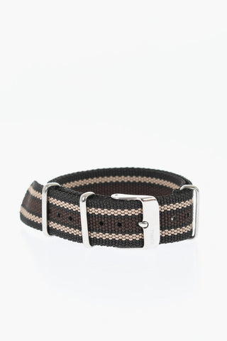 Fabric Slip-Through Watch Strap with Silver Buckle 18mm