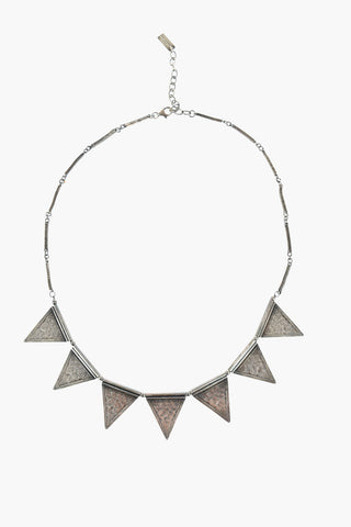 Vintage Effect Brushed Metal TRIANGLE Necklace