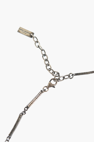 Vintage Effect Brushed Metal TRIANGLE Necklace