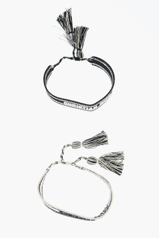 Canvas Bracelet Set With Tassels