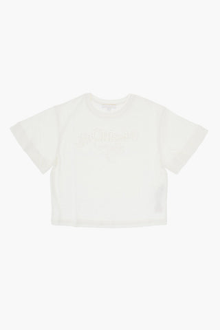 Embroidered T-Shirt with Perforated Logo